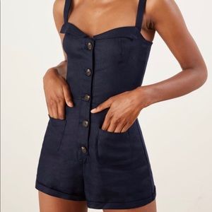 NWT Reformation Navy Blue Coconut Jumpsuit size 2
